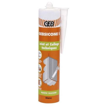 Mastic Gebsicone S joint et collage technique - blanc - 310 mL