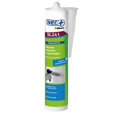 Mastic silicone - sanitaire - anti-moisissures - 310 mL - blanc