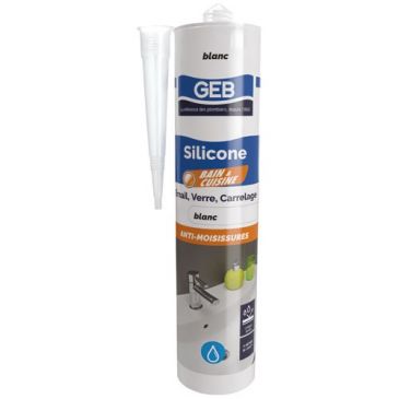 Mastic silicone bain cuisine blanc 310 ml