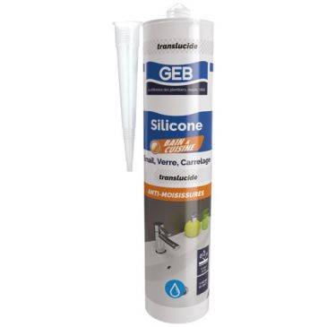 Mastic silicone bain cuisine translucide 310 ml