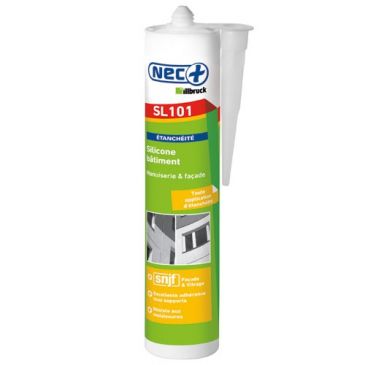 Mastic silicone - bâtiment - 310 mL - blanc
