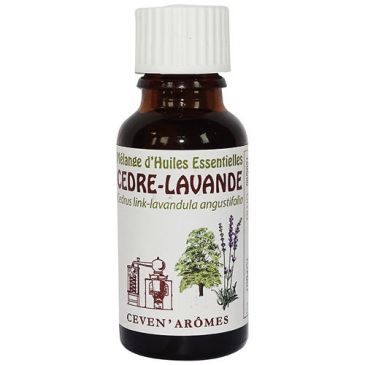 Mélange d'huiles essentielles antimites cedre lavande 20 ml