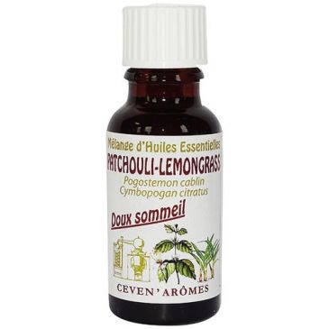 Mélange d'huiles essentielles doux sommeil patchouli lemongrass 20 ml