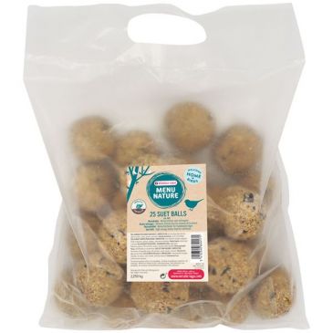 Menu oiseaux du ciel nature boule de graisse 90 g x 25 sans filet