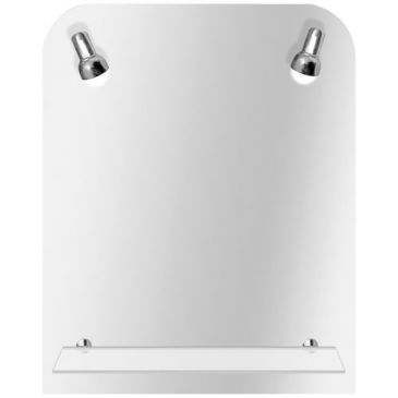Miroir Danilo bords polis 2 spots 65x50cm