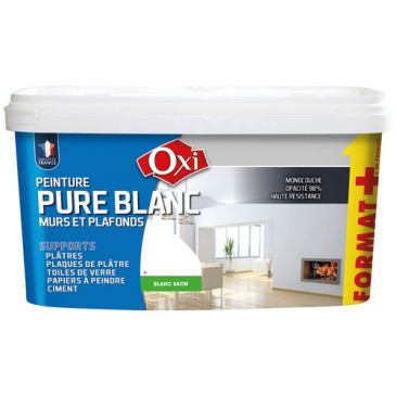 Peinture Pure Blanc murs et plafonds 3 L blanc satin