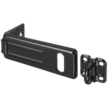 Moraillon - porte cadenas en acier trempé zingué - 11 cm - noir mat