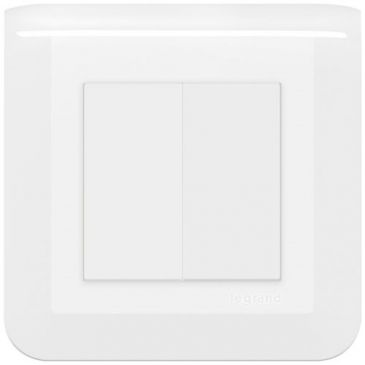 Mosaic double interrupteur va et vient 10A blanc complet
