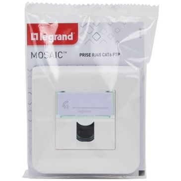 Mosaic prise rj45 cat 6 FTP blanc complet