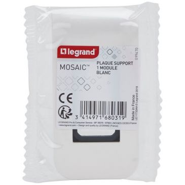 Mosaic support à vis plaque 1 module blanc