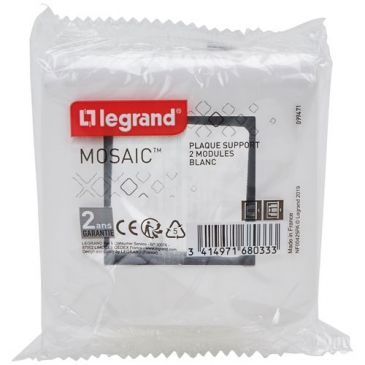 Mosaic support griffes plaque 2 modules blanc