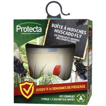 Boîte à mouches écologique avec 3 appâts