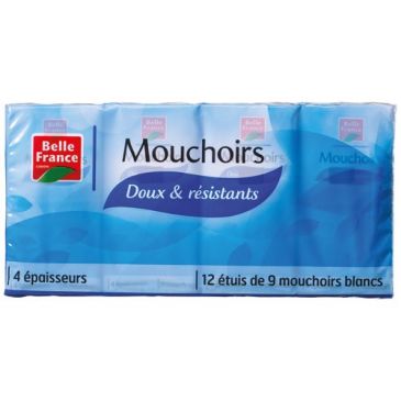Mouchoir blanc extra doux et resistant x 12 BF étui