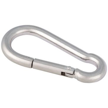 Mousqueton inox - acier inoxydable - 4 x 8 cm - gris
