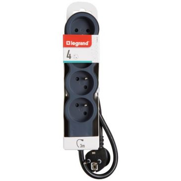 Multiprise FB 4x2P+T standard 3 m 1.5 mm² noir