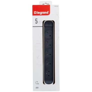 Rallonge multiprise pivotante avec interrupteur - 5 prises - 2P+T - cordon 