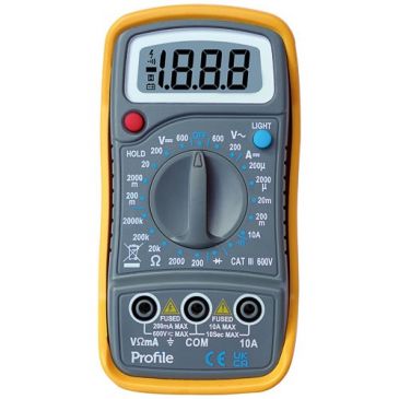 Multimètre digital - mini - 600V - catégorie 3 - jaune