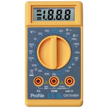 Multimètre digital - 600V - catégorie  3 - jaune