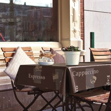 Nappe Manhattan cappuccino choco  ronde 150 cm