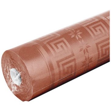 Nappe papier damassée rouleau 6 x 1.18 m terracotta