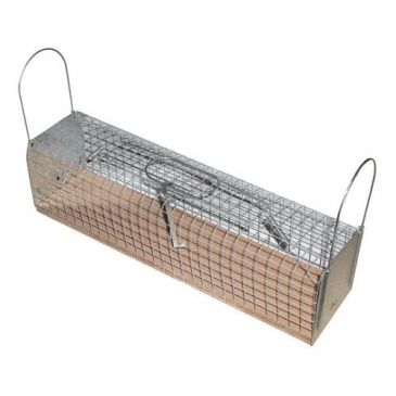 Nasse à rats 2 entrées socle en bois