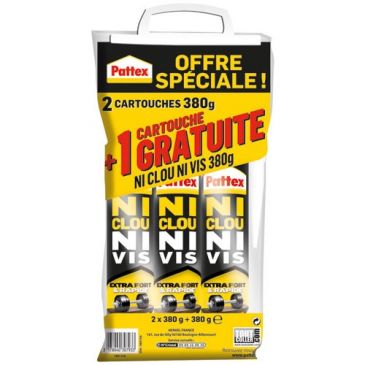 Ni clou ni vis chrono lot de 2 cartouches 310ml 380g+1grat.