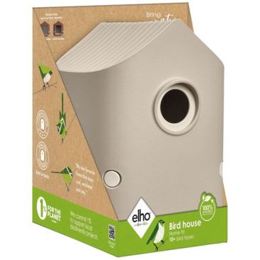 Nichoir Cosy pour oiseaux 18 cm beige champignon