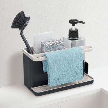 Panier organisateur ustensiles coin évier + distributeur savon
