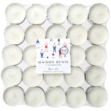 Pack 100 bougies chauffe-plats Blanches - L'intemporelle