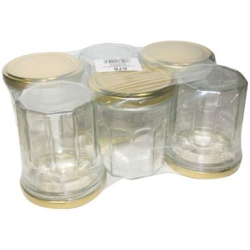 Pack 6 confituriers 200ml couvercle doré