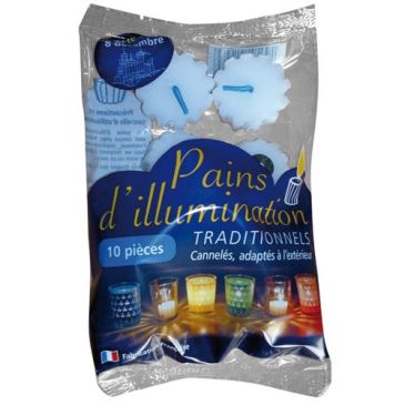 Pain d'illumination traditionnel - cannelé - cire blanche  - lot de 10