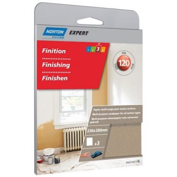 Feuille multi-usages - grain de 120 - spécial finition - usage courant - L 