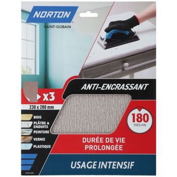 Feuille anti-encrassante - grains de 180 - spécial super finition - usage i