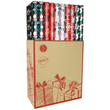 Papier cadeau 2x0.70m 60rlx lux noël ln2m panaché