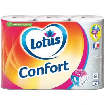 Papier wc 6 rouleaux lotus