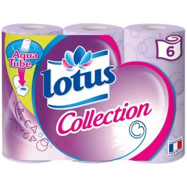 Papier WC 6 rouleaux rose petite fleur lotus