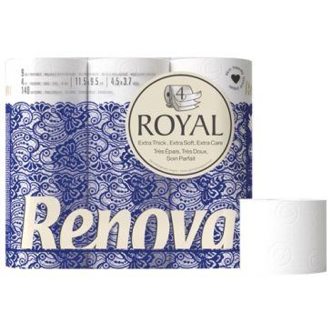Papier WC 9 rouleaux blanc 4 plis royal