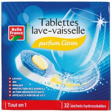Pastilles lave vaisselle tout-en-un citron Belle france x 32