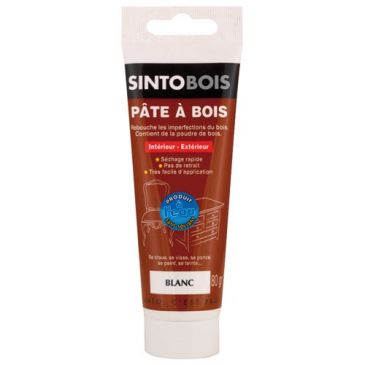 Pâte à bois - Rebouche imperfections - blanc - tube - 80 g
