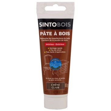 Pâte à bois Sintobois à l'eau pâte 80g chêne clair