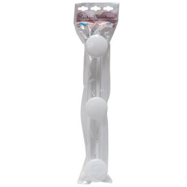 Patère - 3 têtes - 425 x 70 mm- laqué blanc