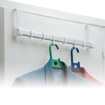 Patère - barre de porte - 6 crochets - blanc 