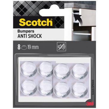 Butée adhésive - patin antichoc - anti-bruit - diamètre 19 mm - transparent