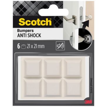 Butée adhésive - patin antichoc - anti-bruit - carré - 21 x 21 mm - blanc -