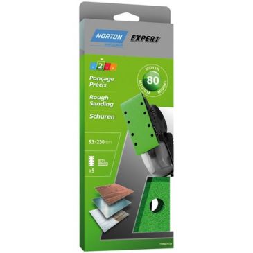 Patin expert - perforés - pour ponceuse vibrante à pince - grain de 80 - po