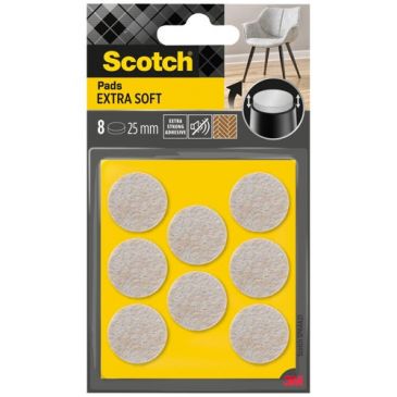 Patin glisseur - adhésif - feutre laine - extra soft - rond - diamètre 25 m