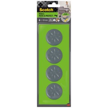 Patin glisseur - adhésif - rond à alvéoles - diamètre 50 mm - gris - lot de