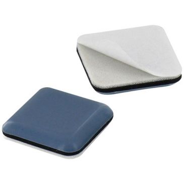 Patin glisseur  P.T.F.E - L : 40 mm -  l : 40 mm - adhésif - gris - lot de 