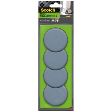 Patin glisseur - spécial roulettes - diamètre 65 mm - gris - lot de 4