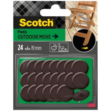 Patin glisseur - à clouer - plastique - diamètre 19 mm - marron - lot de 24
